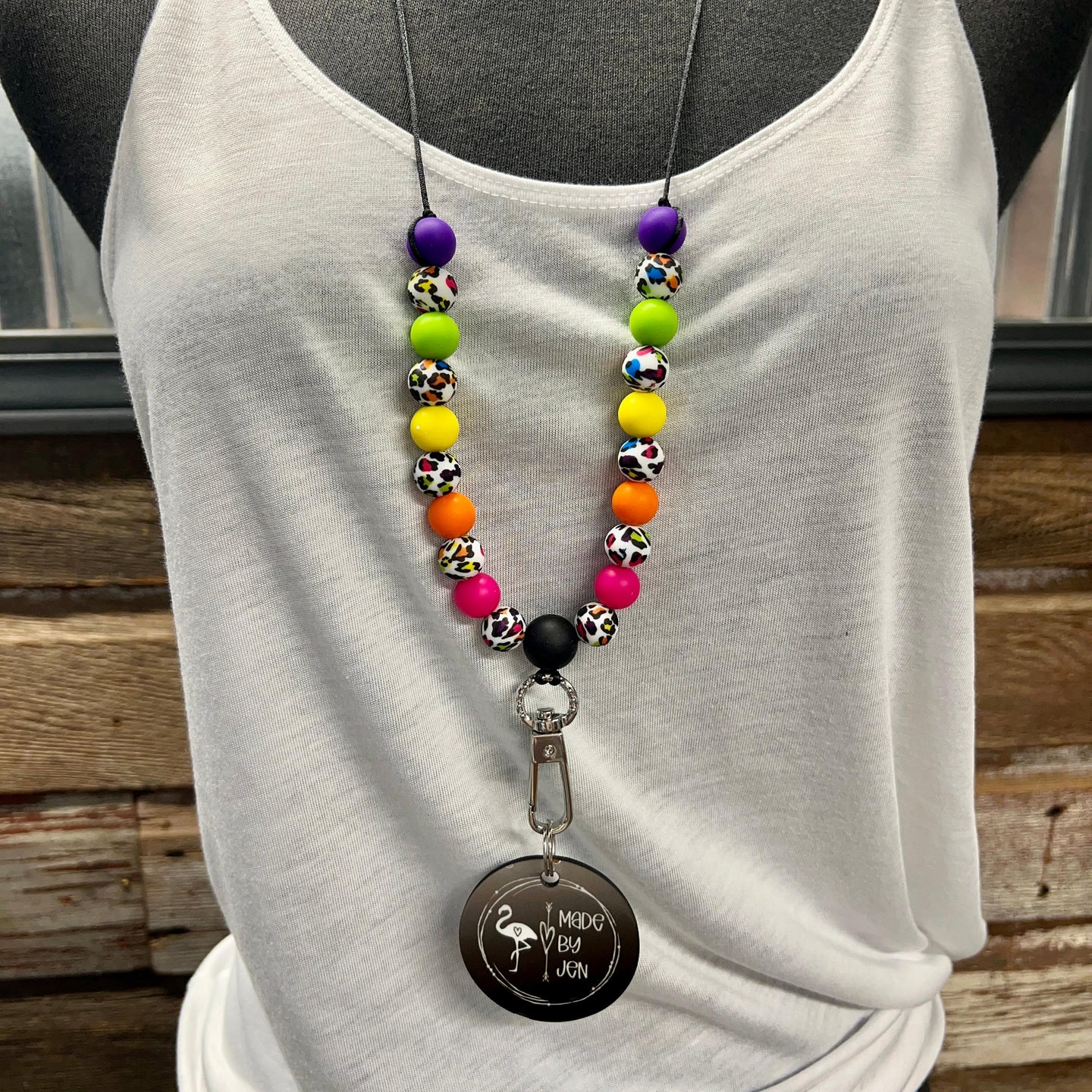 Bright Leopard Dilation Lanyard